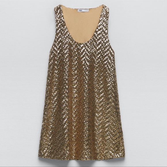 Zara Yellow Sequin Dress Sequin Mini Dress Zara Yellow Sequin Dress Sequin  Mini Dress